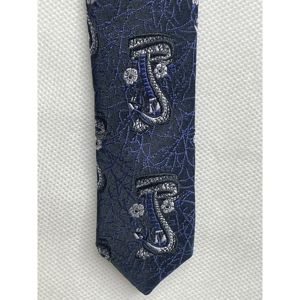 Ed Hardy by Christian Audigier Cobra Design Tie Black Blue Sparkling Necktie